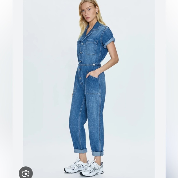 pistola Pants - Pistola Grover Polka dot Denim Jumpsuit